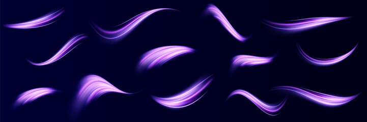 Neon light.Motion speed light lines.Colorful wave effect.Squiggle.Swirl curve effect.