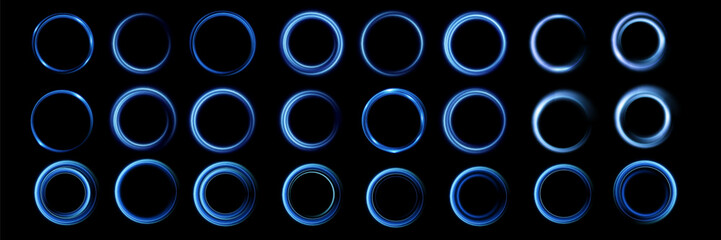 Neon magic circle.Futuristic light circle for background.Light frame.Vector.Magic portal.