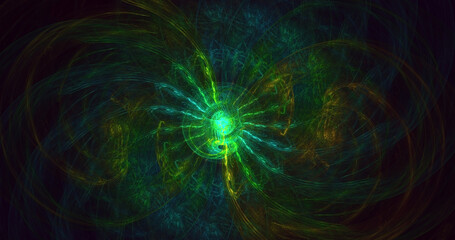 3D rendering abstract colorful fractal light background