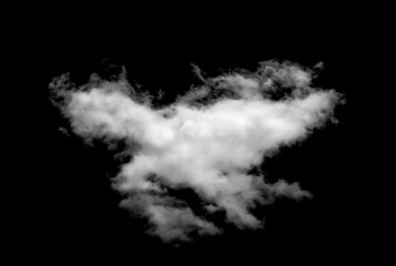 Set of white clouds or fog for design isolated on black background.	
