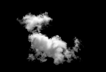 Set of white clouds or fog for design isolated on black background.	
