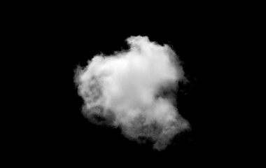 Set of white clouds or fog for design isolated on black background.	
