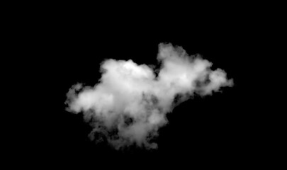 Set of white clouds or fog for design isolated on black background.	
