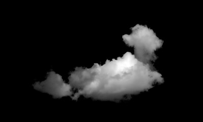 Set of white clouds or fog for design isolated on black background.	
