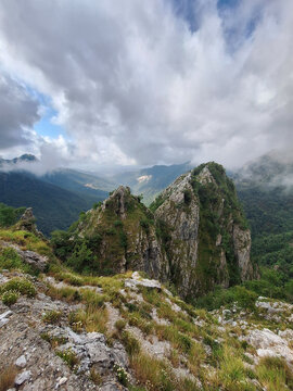 mountain landscape with clouds