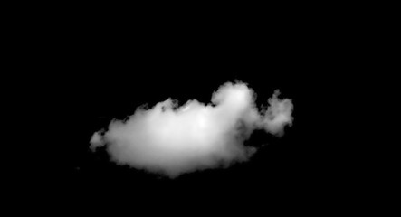 Set of white clouds or fog for design isolated on black background.	
