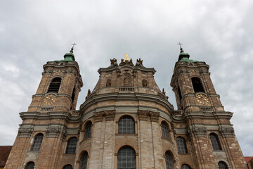 Fototapeta premium Facade of Saint Martin's Basilica in Weingarten. Former main church of Weingarten abbey