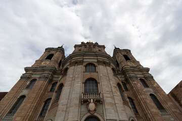 Fototapeta premium Facade of Saint Martin's Basilica in Weingarten. Former main church of Weingarten abbey
