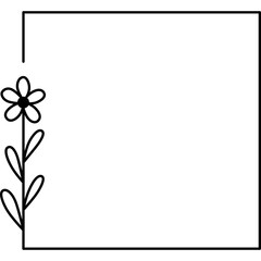 flower frame line art illustration