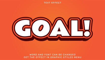 Goal text effect template in 3d design. Text emblem for advertising, branding, business logo