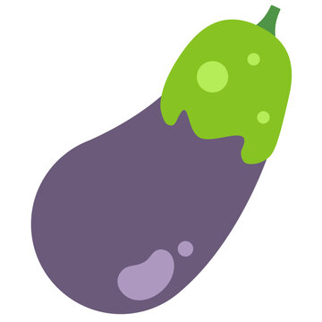 purple eggplant green stem simple design clip art preview