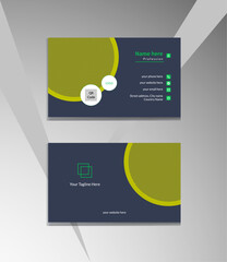 Yellow and dark black color modern business card design template, visiting card, business card template