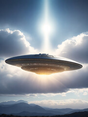 Fototapeta na wymiar ufo in the sky