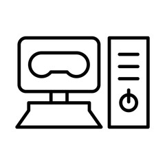 gaming pc icon or logo isolated sign symbol vector illustration - high quality black style vector icons