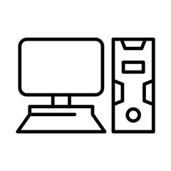 gaming pc icon or logo isolated sign symbol vector illustration - high quality black style vector icons