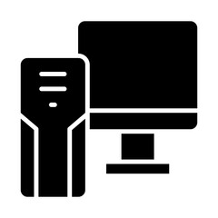 gaming pc icon or logo isolated sign symbol vector illustration - high quality black style vector icons