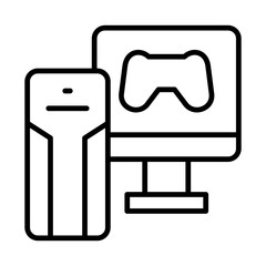 gaming pc icon or logo isolated sign symbol vector illustration - high quality black style vector icons