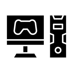 gaming pc icon or logo isolated sign symbol vector illustration - high quality black style vector icons
