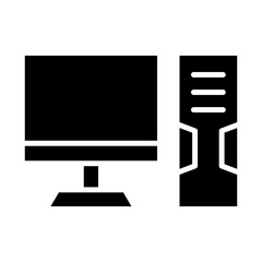 gaming pc icon or logo isolated sign symbol vector illustration - high quality black style vector icons