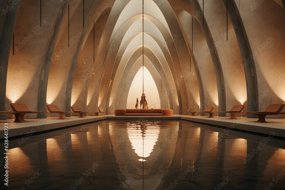 Wall mural the acoustics of a church space, using sound recordings and spatial design to recreate the experienc