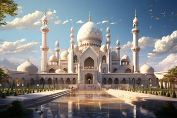 Fototapeta na wymiar the unique elements and design of different mosques from various regions and historical periods, highlighting the diversity and beauty of mosque architecture. Generative AI