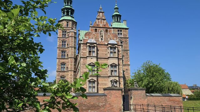 Rosenborg Castle, Former Royal Residence, Landmark of Copenhagen, Denmark on Sunny Summer Day