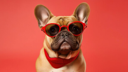Adorable Bulldog with Glasses