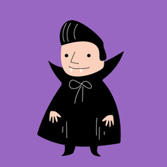 Dracula . Halloween cartoon characters . Vector .