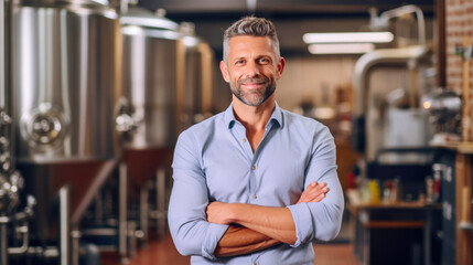 Bearded Brewmaster Smiling Proudly