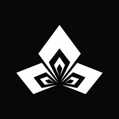 Flower crown logo  minimalist line art Illustration