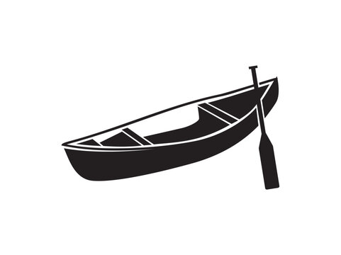 canoe icon vector . lake and river transportations