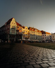 city at sunset