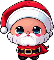 illustration, christmas, santa, winter, greeting, cartoon, celebration, character, cute, design, holiday, claus, happy, merry, red, vector, 