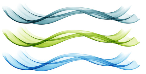 Color flow of wavy lines, abstract waves background. Vector waves set.