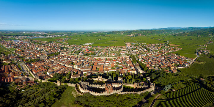 Soave, Italy, a picturesque town in Veneto region. Famous for its medieval castle, vineyards, and renowned Soave wine. Charming streets offer a taste of Italian history and culture.