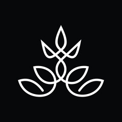 Crown minimalist line art Illustration with A letter 