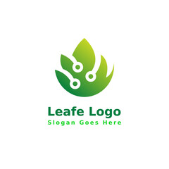 Leafe and Technology logo design bundle vector graphics