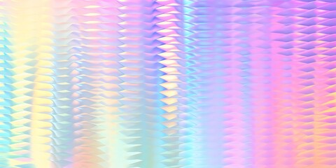 Seamless trendy iridescent rainbow corrugated ribbed glass background texture. Soft pastel holographic frosted window refraction pattern. Modern blurry pearlescent unicorn foil abstract3D,GenerativeAI