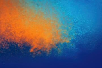 Captivating Blurry Orange Blue Art: Illusory Gradient & Tonalist Color Palette on Unprimed Canvas