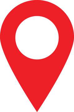 Red map pointer icon vector . Location icon. Pin sign Isolated on white background
