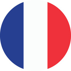 Round France flag icon .French flag circle . Vector illustration