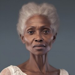 Portrait of a beautiful senior woman. Image created by AI.