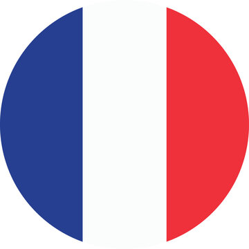 Round France flag icon .French flag circle . Vector illustration