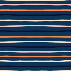 Classic lined seamless pattern. Cute and simple horizontal lines texture. Hand drawn thin colourful  lines background