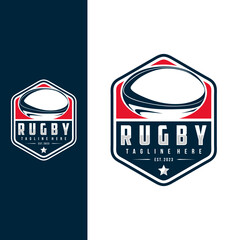 Rugby logo design vector template, rugby club emblem, badge