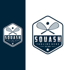 Squash badge logo in modern style, Vector illustration