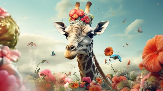 Zarafa with flower background