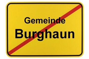 Illustration eines Ortsschildes der Gemeinde Burghaun in Hessen
