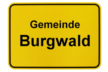 Illustration eines Ortsschildes der Gemeinde Burgwald in Hessen