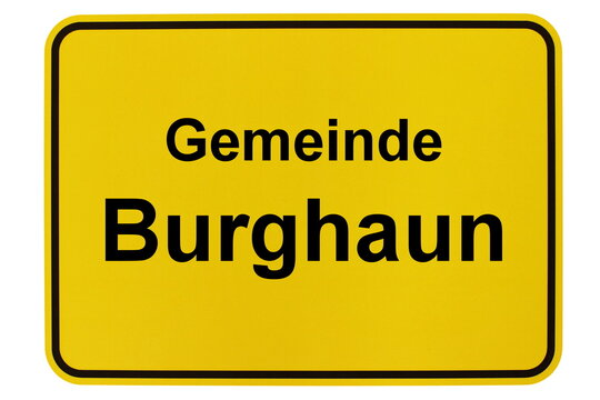 Illustration eines Ortsschildes der Gemeinde Burghaun in Hessen